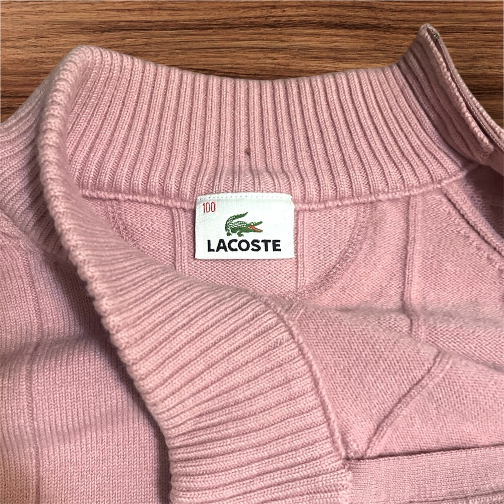 Lacoste Soft Pink Ribbed Pullover - Picture 5 of 7